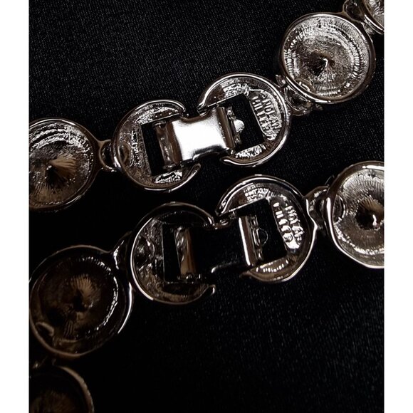 Vintage Nolan Miller Purple Crystal Necklace And Bracelet Set In Silver Tone Set - Picture 5 of 6